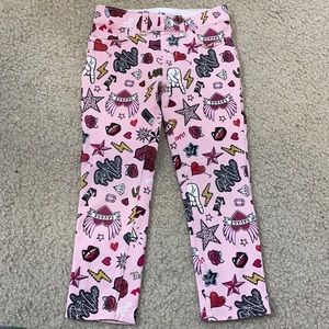 Little Girls Pink Emoji Leggings